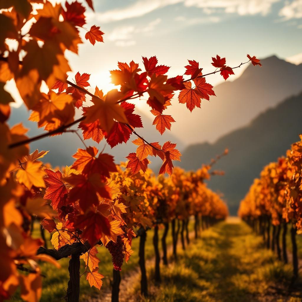 Vigneti in autunno durante la vendemmia